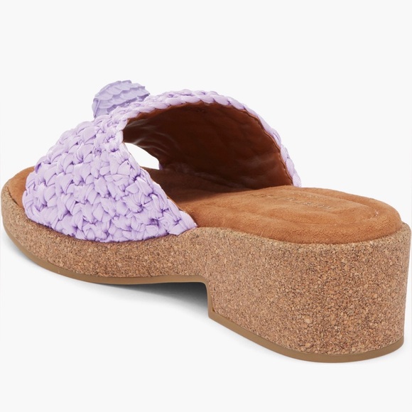 Kurt Geiger Lilac Woven Wedge Sandals NIB NWT - Picture 2 of 6